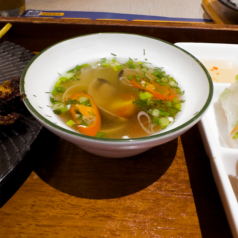 An Viet - Clam Soup tomatoes vegetables herbs